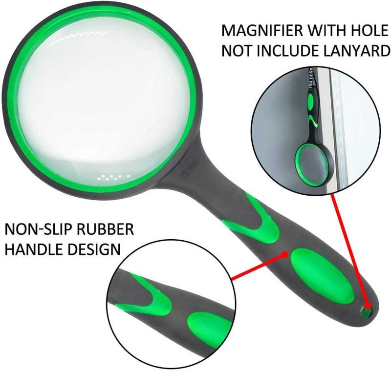 10x magnifying glass with 75mm lens magnifier with non slip soft handle for rc installation inspection newspaper reading jewelry appraisalYPY7