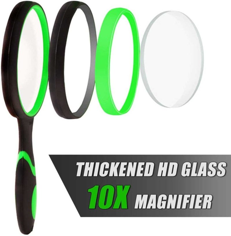 10x magnifying glass with 75mm lens magnifier with non slip soft handle for rc installation inspection newspaper reading jewelry appraisalrFz9