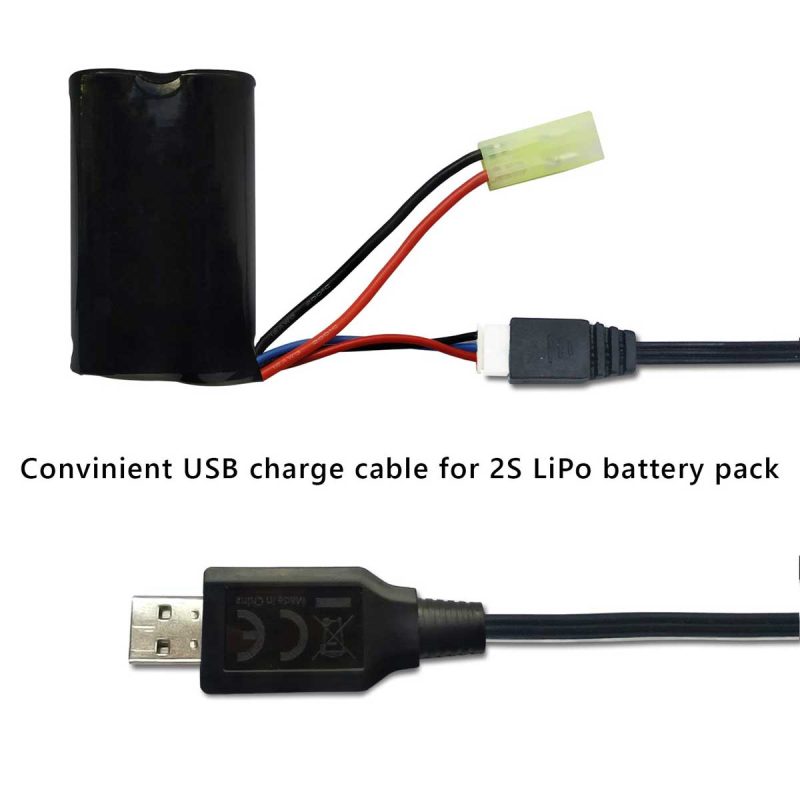 2pcs usb charger cable 2a for 2s 74v lipo battery with xh 3pin plug for rc quadcopter fpv drone rc boaty2IX