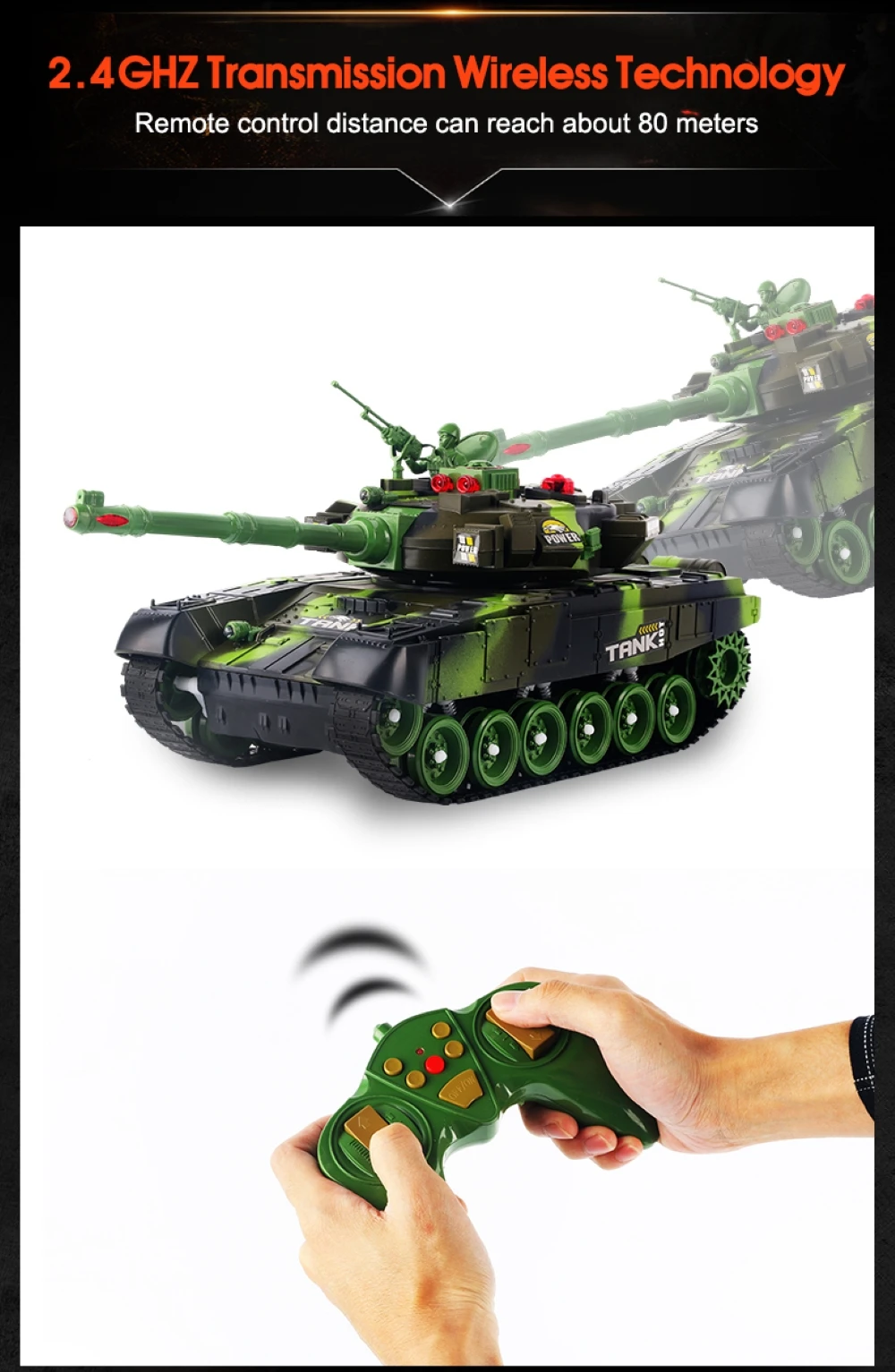 33CM Super RC tank launch cross-country tracked remote control vehicle charger battle boy toys for boys kids children Gift