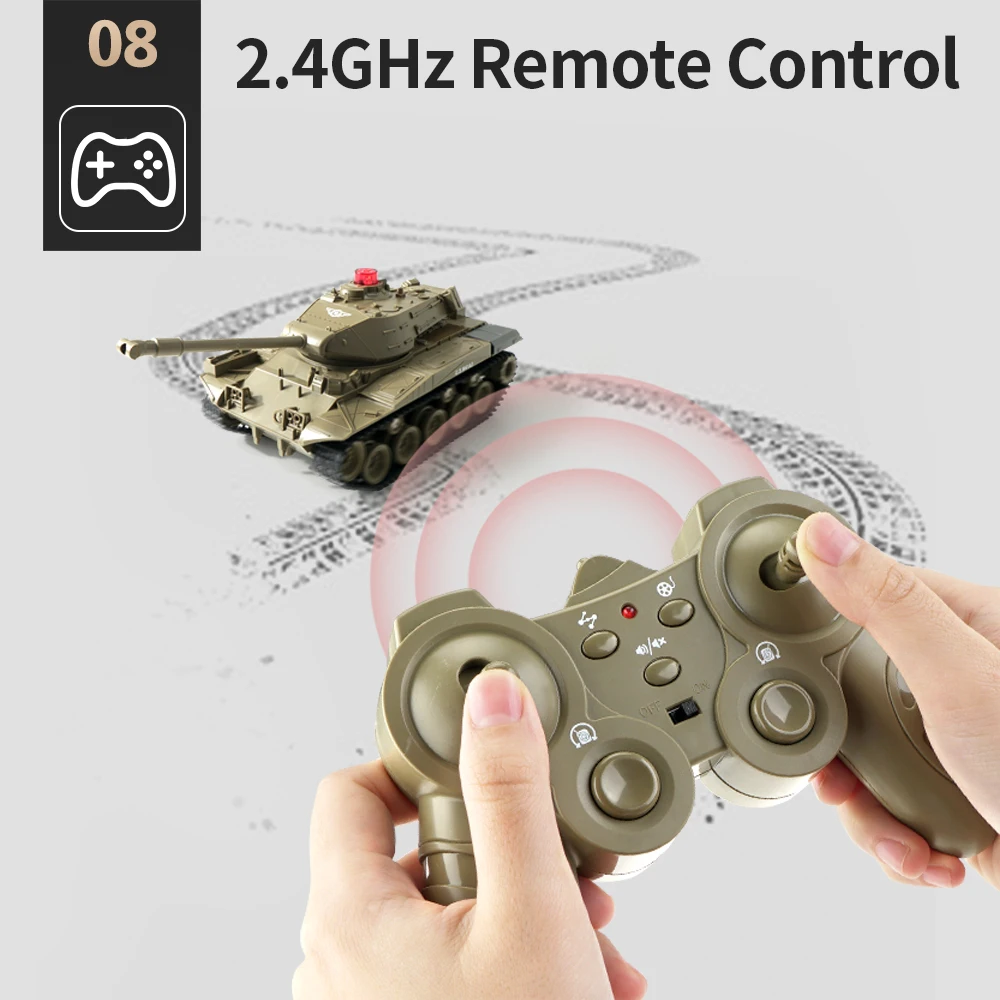 JJRC Q85 RC Tank Model, 2.4G Remote Control Programmable Crawler Tank, Sound Effects Military Tank 1/30 RC Car Toy for boys