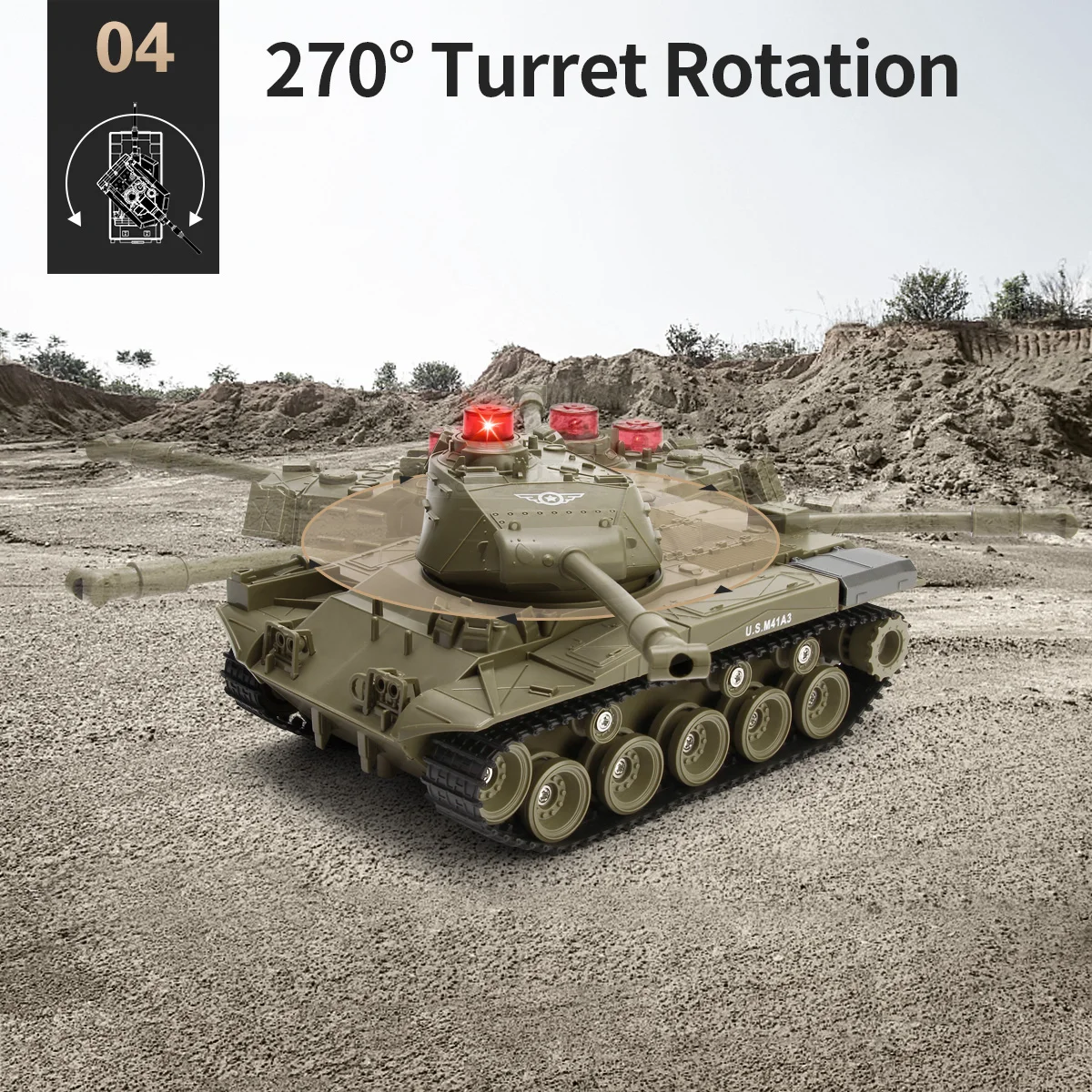 JJRC Q85 RC Tank Model, 2.4G Remote Control Programmable Crawler Tank, Sound Effects Military Tank 1/30 RC Car Toy for boys