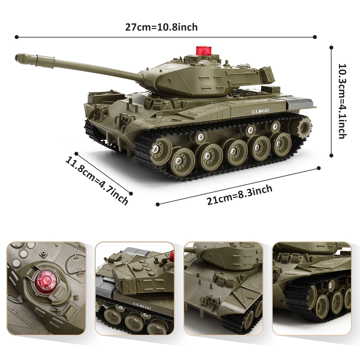 JJRC Q85 RC Tank Model, 2.4G Remote Control Programmable Crawler Tank, Sound Effects Military Tank 1/30 RC Car Toy for boys