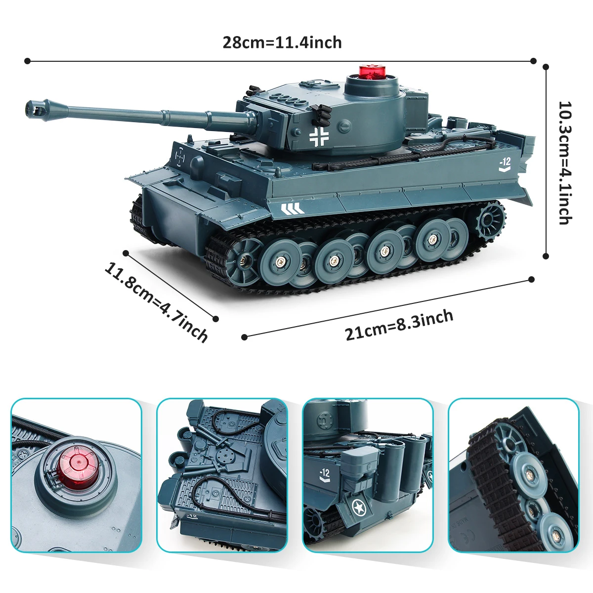 JJRC Q85 RC Tank Model, 2.4G Remote Control Programmable Crawler Tank, Sound Effects Military Tank 1/30 RC Car Toy for boys