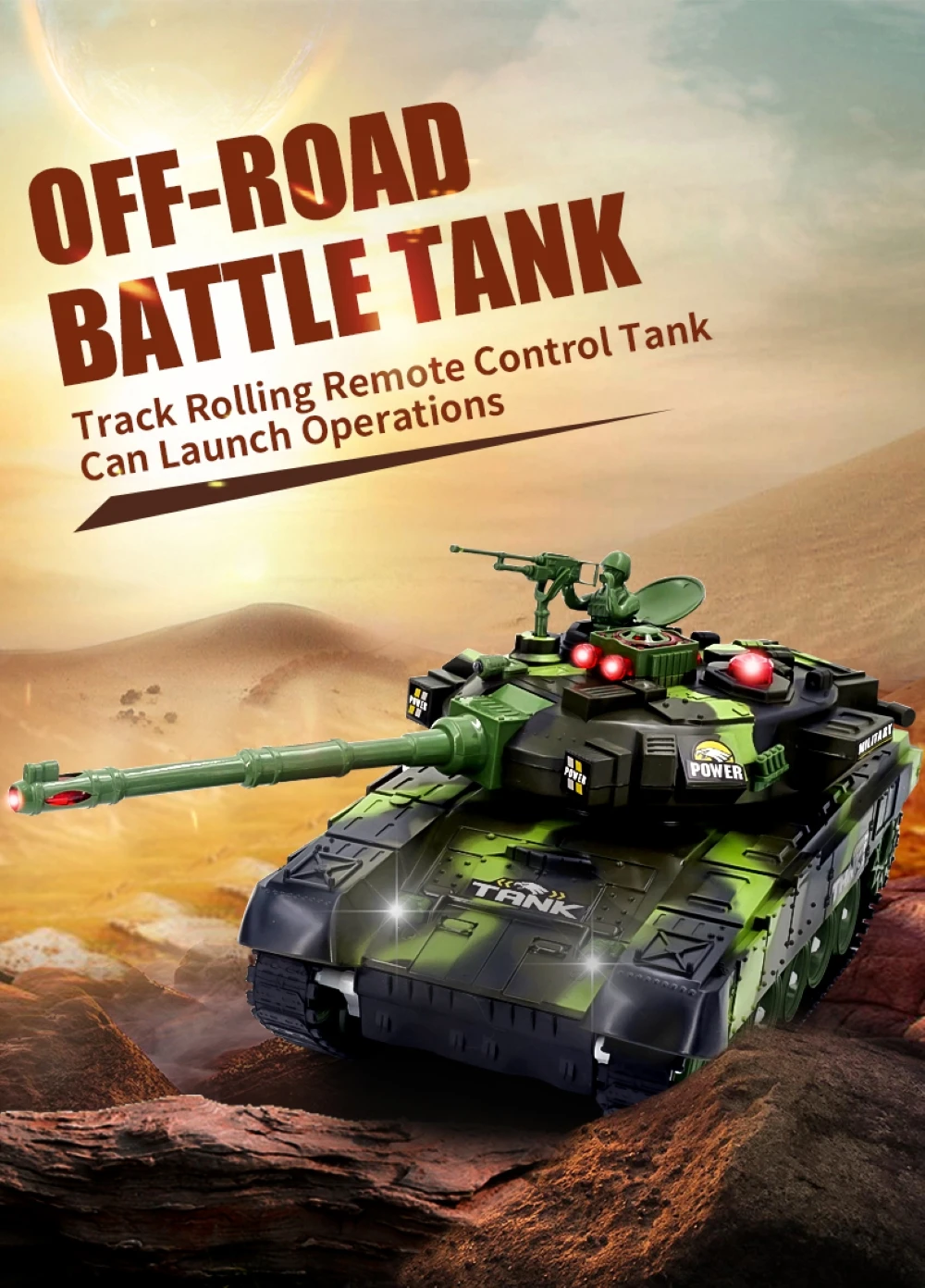 33CM Super RC tank launch cross-country tracked remote control vehicle charger battle boy toys for boys kids children Gift