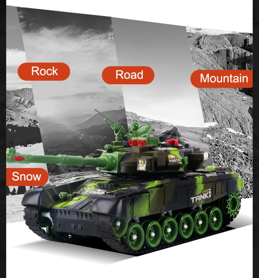 33CM Super RC tank launch cross-country tracked remote control vehicle charger battle boy toys for boys kids children Gift