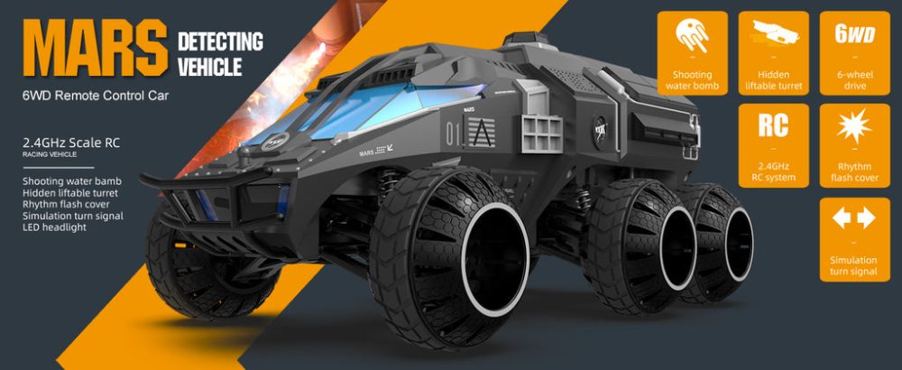 RACENT RC Crawler 1:12 Sale 6X6 2.4GHZ 15kmh Off Road All Terrain Monster Trucks with Colorful Led Lights (Grey)