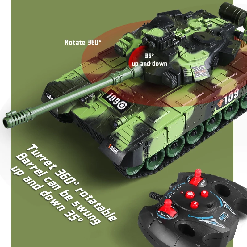 RC Tank 7Ch 2.4G 1/30 Remote Control Crawler Tank Model World War Military Truck Simulation sound Tiger Toys for Boys Kids Gifts