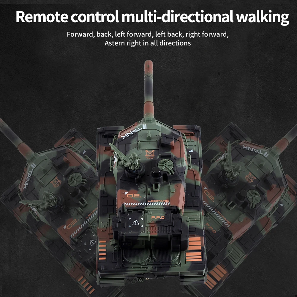 2.4G Remote Control Tracked Simulation Tank Water Bomb Spray Remote Control Vehicle War Armored Vehicle Model Children Toy Gift