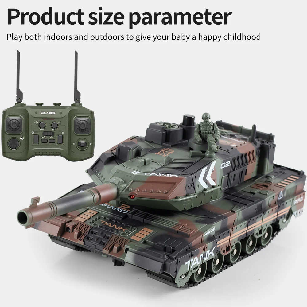 2.4G Remote Control Tracked Simulation Tank Water Bomb Spray Remote Control Vehicle War Armored Vehicle Model Children Toy Gift