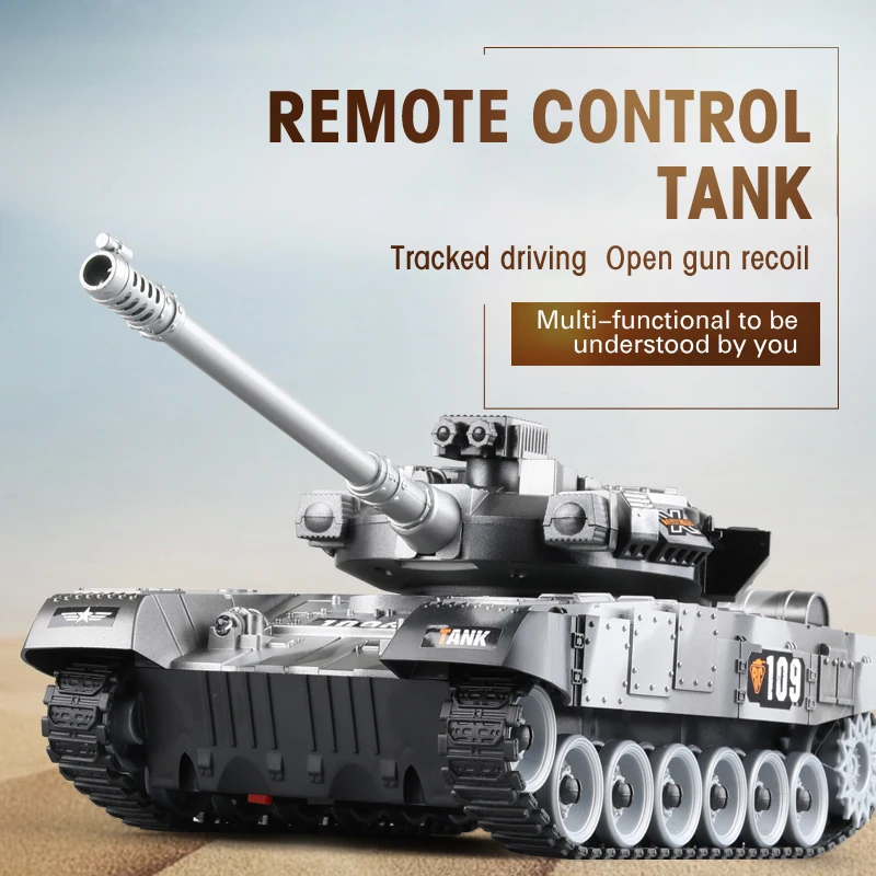 RC Tank Military War Battle United States M1 Leopard 2 Remote Control Toy Car Tactical Model Electronic Toys for Boys Children