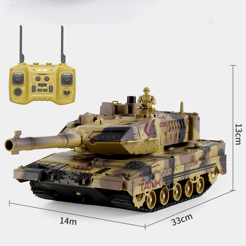 2.4G Remote Control Tracked Simulation Tank Water Bomb Spray Remote Control Vehicle War Armored Vehicle Model Children Toy Gift