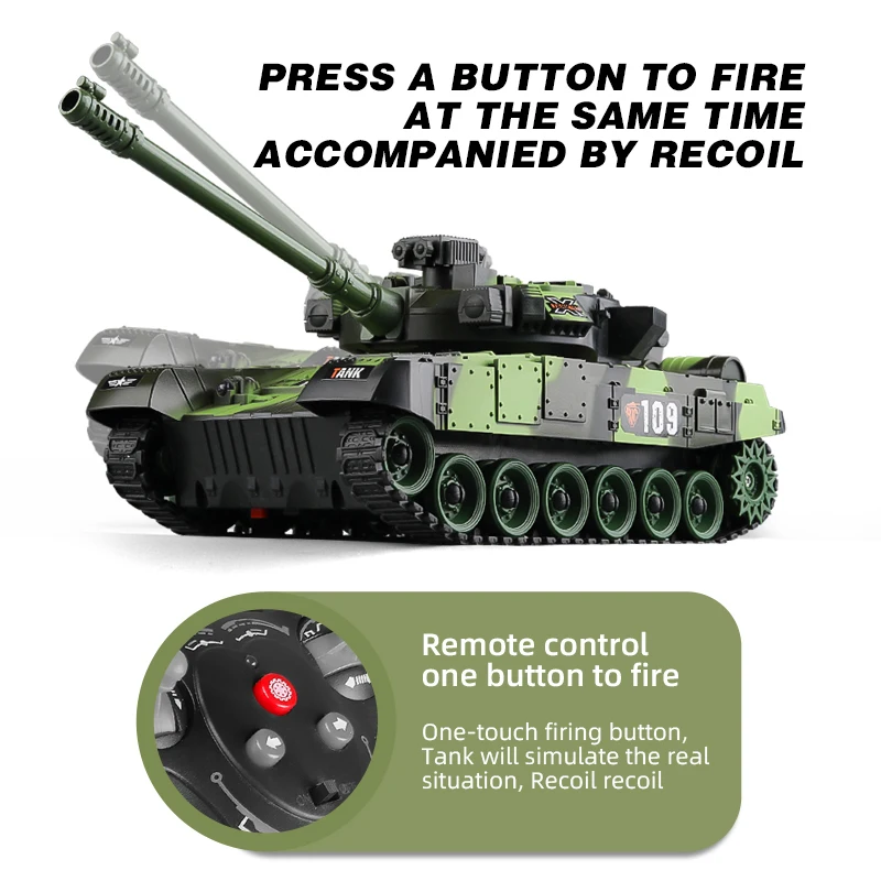 RC Tank Military War Battle United States M1 Leopard 2 Remote Control Electronic Toy Car Tactical Model Gifts for Boys Children