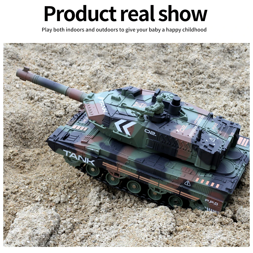 2.4G Remote Control Tracked Simulation Tank Water Bomb Spray Remote Control Vehicle War Armored Vehicle Model Children Toy Gift