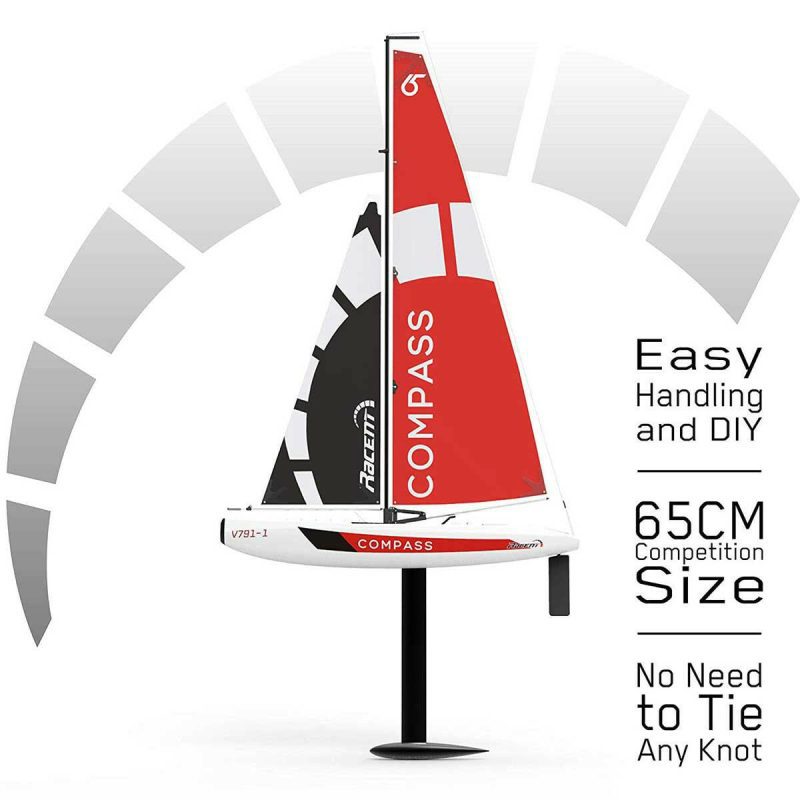 compass 2 channel wind power sailboat with 650mm hull for rg65 class competition 791 1 rtr