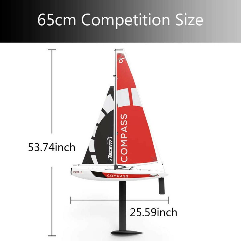 compass 2 channel wind power sailboat with 650mm hull for rg65 class competition 791 1 rtrnw0R