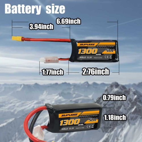 supulse 2pcs 111v 3s 1300mah 50c lipo battery with xt60 plug3KQf