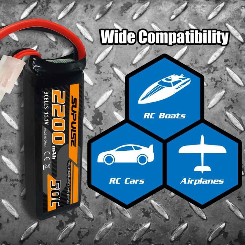 supulse 2pcs 111v 3s 2200mah 50c lipo battery with xt60 plugrgH3